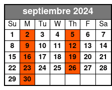 Español Tour septiembre Schedule