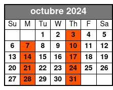 Español Tour octubre Schedule