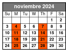 Español Tour noviembre Schedule