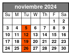 10:00am noviembre Schedule