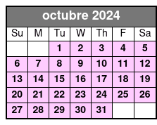 General Admission octubre Schedule