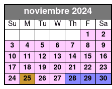General Admission noviembre Schedule