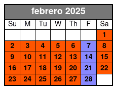 2 - Hours Tour febrero Schedule