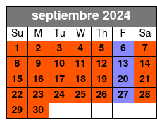 1 - Hour Tour septiembre Schedule