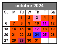 Minimum 4 People Required octubre Schedule