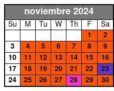 Minimum 4 People Required noviembre Schedule