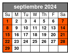 Tour Nueva York (En Español) septiembre Schedule
