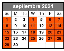 10:30am Departure septiembre Schedule