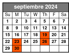 Pick-Up Location 1 septiembre Schedule