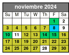 Departure noviembre Schedule