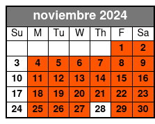 English Tour noviembre Schedule