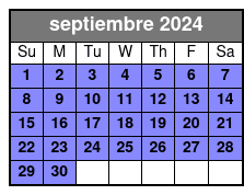 Sunset Cruise septiembre Schedule