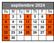 Full Body Swedish Massage septiembre Schedule