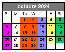 Moonshine octubre Schedule