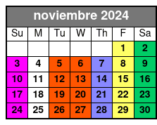 Moonshine noviembre Schedule