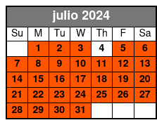 Tour in Spanish julio Schedule