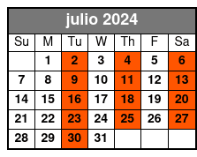 English Tour julio Schedule