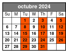 English Tour octubre Schedule