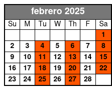 English Tour febrero Schedule