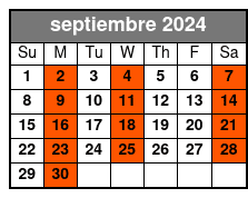 English Tour septiembre Schedule