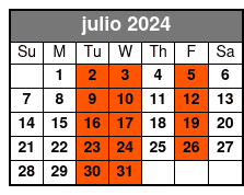 Tour by Night in Italian julio Schedule