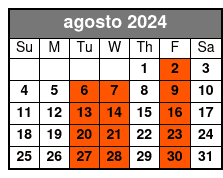Tour by Night in Italian agosto Schedule