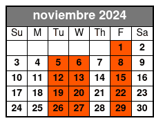 Tour by Night in Italian noviembre Schedule