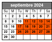 Acupuncture septiembre Schedule