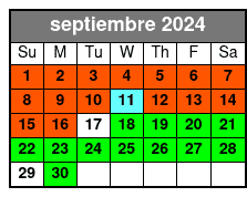 Combination Ticket septiembre Schedule