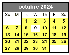 Combination Ticket octubre Schedule