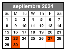 Washington D.C (dc1) septiembre Schedule