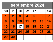 All-Inclusive Flexible Ticket septiembre Schedule