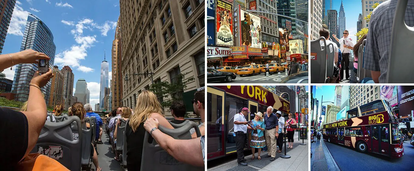 Double Decker Hop-On-Hop-Off Bus and Times Square Dining Experience